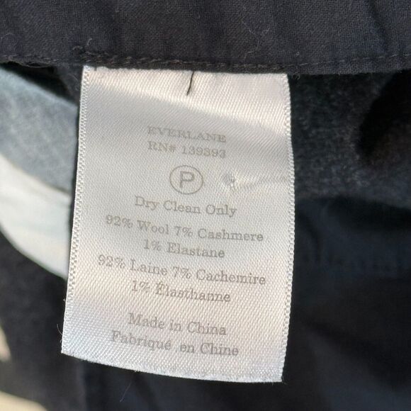 EVERLANE GoWeave Pleated Slouchy Wool Trouser Pants 4 Black Tapered Office B27 - Picture 6 of 6